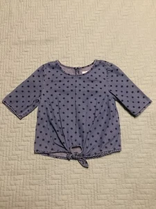 Ladies Old Navy 5T 3/4 Sleeve Tie Front Polka Dot Shirt  - Picture 1 of 5