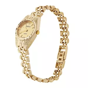 Orologio da polso donna oro giallo 14 kt Link Geneve diamante 6-6,5" 24,5 grammi - Foto 1 di 5
