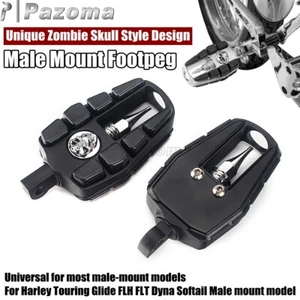 For Harley Dyna Softail Sportster Zombie Skull Foot Peg Male Mount Footpegs Rest - Picture 1 of 11