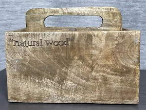 Naturholz Besteck Silberbesteck Besteck Servietten Caddy Halter mit Griff - Bild 1 von 6
