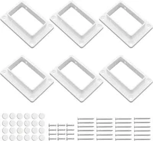 2″ X 3.5″ White Vinyl Fence Brackets, Slotted Handrail Bracket Kit with Screws f - Picture 1 of 6