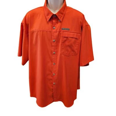 G.H. bass size 2XL orange vented fishing hunting shirt high visibility EUC ^ - Image 1 of 4
