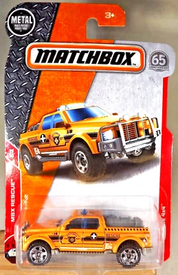 2018 Matchbox 82/125 MBX Rescue 25/30 MBX RESCUE 4x4 Mustard w/Chrome 6 Spokes - Image 1 of 4