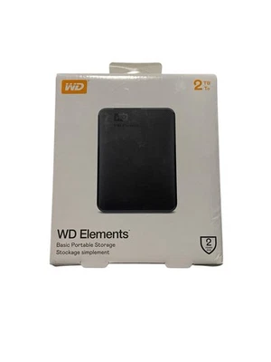 Western Digital Elements 2TB Portable External USB 3.0 Hard Drive Black - Image 1 of 4
