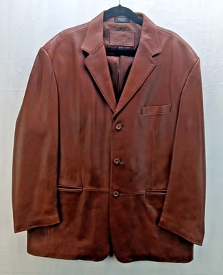 Abrigo/chaqueta forrada Stafford XL marrón de cuero genuino para hombre, clásico/de negocios Foto 1 de 4
