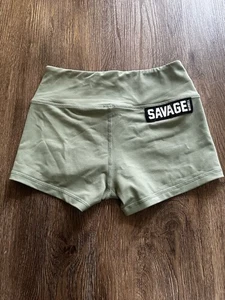Savage Barbell Booty Shorts Green (Measurements Included) XS - Picture 1 of 6