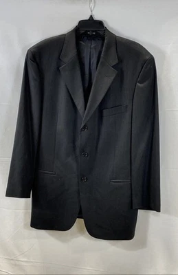 Hugo Boss Einstein/Sigma Black Pinstripe Virgin Wool 2 Piece Suit Men's 44S - Image 1 of 4