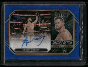 AUSTIN THEORY 2023 Panini Select WWE Ringside Action Blue Prizm Auto #D/49 - Foto 1 di 2