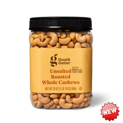 Unsalted Roasted Whole Cashews - 30oz - Good & Gather™
