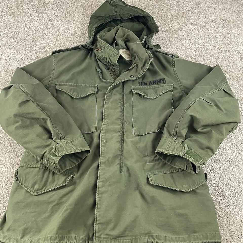 Army Field Coat OG-107 Medium Vintage 70s Alpha Industries M-65 Cold Weather R4 - Image 1 of 4