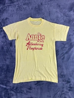 VTG 80s Annie Musical T-Shirt S Allenberry Playhouse Yellow Single Stitch Juile - Image 1 of 4