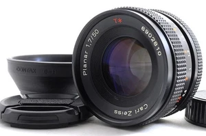 Contax Carl Zeiss Planar 50mm F1.7 T MMJ MF Standard Lens C/Y w/G-11 Hood Japan - Picture 1 of 14