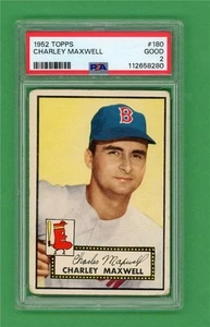 1952 Topps #180 Charley Maxwell ** PSA Good 2 * Boston Red Sox old baseball card - Picture 1 of 2