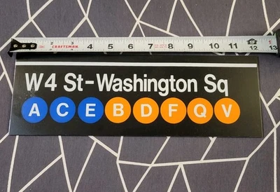 W 4th St. - NYC Subway Metal Sign Souvenir 12 X 4 Inches Some Wear MTA New York - Image 1 of 4