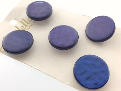 Set of 5 Vintage Modella Blue Marbled Buttons .6in New Old Stock 213D - Image 1 of 4