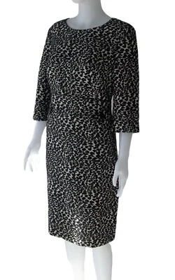 GERRY WEBER Size 16 Animal Print Jacquard Tailored 1/2 Sleeve Dress — 第 1/4 张图片