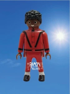 Custom Playmobil Michael Jackson Thriller figura músico pop chaqueta roja - Imagen 1 de 5
