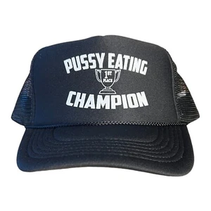 Funny Trucker Hat Pussy Eating Champion Hat adult humor novelty cap costume cap - Picture 1 of 5