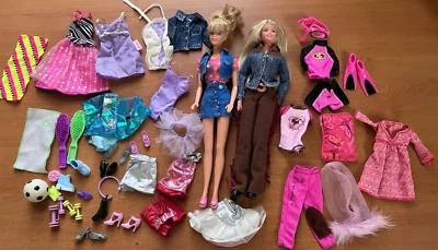 (2) Lote de muñecas y ropa Barbie Mattel años 2000 ~ Fashion Fever Avenue Fashionista Foto 1 de 4