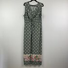 Catherines Maxi Dress Size 1X Sleeveless Floral Stretch Gathered Front V Neck