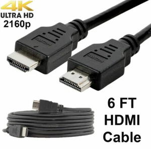 2 Pack 6FT HIGH SPEED HDMI Cable with ETHERNET 4K for PC LAPTOP BLURAY PS3/4/5 - Picture 1 of 2