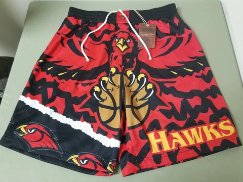 New Mitchell & Ness Mens NBA Atlanta Hawks Jumbotron Shorts Cover