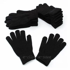 LOTE DE GUANTES DE PUNTO CÁLIDOS PARA HOMBRE MUJER INVIERNO NEGROS SÓLIDOS SURTIDOS COLORES CÁLIDOS AL POR MAYOR - Imagen 1 de 7