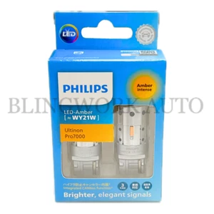 (PAIR) PHILIPS CANBUS T20 7440 Ultinon Pro7000 LED AMBER Indicator Turn Signal - Picture 1 of 17