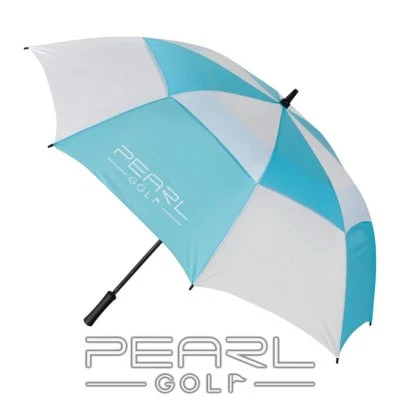 PEARLGOLF GOLFSCHIRM - REGENSCHIRM - DOUBLE CANOPY - BLAU / WEISS