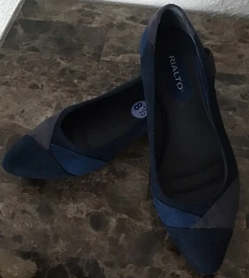 Rialto Womens Flat, Point Toe, Slip On Blue/gray Suede Look Sz 8.5 - Изображение 1 из 4