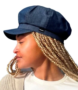 Denim Baker Boy Hat Newsboy Cap Blue Washed Denim Hats CRAGGI - Picture 1 of 5