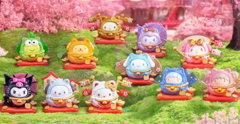 TOP TOY Sanrio Characters Lucky Cat Tumbler Series Confirm Blind Box Figure Toy Cover