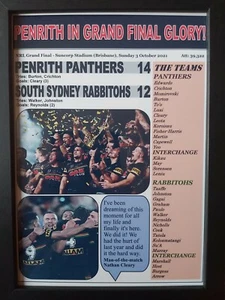 Penrith Panthers 14 S Sydney Rabbitohs 12 - 2021 NRL Grand Final - framed print - Picture 1 of 2