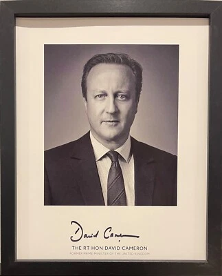 David Cameron Former Prime Minister Framed 10 X 8'  100% Hand Signed Photo & COA - Image 1 of 4