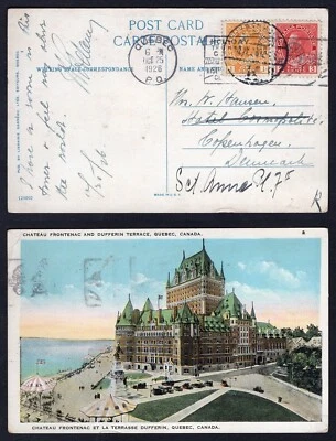 Canada Quebec 1924 Picture Postcard to Denmark, Receiver - Image 1 of 3