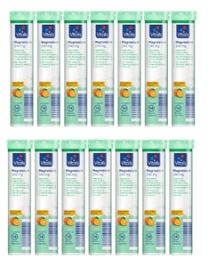 14 x 14 Vitalis® Magnesium 240 mg Brausetabletten mit Vitamin E /C und B Komplex