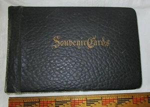 ANTIQUE BLACK SOUVINER CARDS ALBUM empty 8" x 5-1/2" (43 pages) - Picture 1 of 4