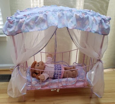 Doll Stuffed Animal Canopy Bed Pillow Mattress Bedspread Fits up to Approx 18" - Image 1 of 4