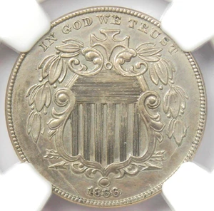 1866/1866 Rays Shield Nickel FS-301 Variety - NGC Uncirculated Details (UNC MS) - Picture 1 of 4