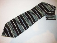 J Garcia Tie Necktie Neckwear Silk Coll 14 Horizontal Stripe Dark Green Art 