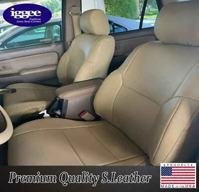 for TOYOTA 4RUNNER 1996-2002 IGGEE CUSTOM MADE FIT 2 FRONT SEAT COVERS BEIGE - Image 1 of 4