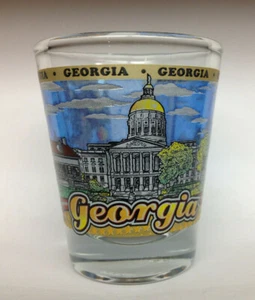 GEORGIA STATE WRAPAROUND SHOT GLASS SHOTGLASS NEW  - Picture 1 of 1