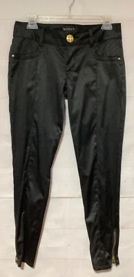 XOXO JEANS Sz 5/6 black satin ankle zipper skinny leg pants slacks trousers - Image 1 of 4