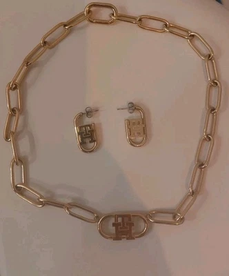 Tommy hilfiger monogram Set ohrringe und Kette gold - Bild 1 von 2