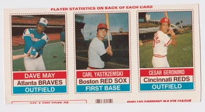 1976 HOSTESS Carl Yastrzemski PANEL Red Sox Yaz Cesar Geronimo Dave May - Picture 1 of 2