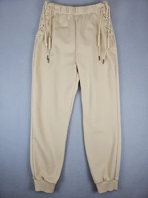 Forever 21 Joggers Women's Size Large Cream Side Lace Up Athleisure Gym Casual - Image 1 of 4