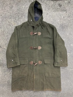 L.L. Bean Wool Plaid Lined Parka Jacket Mens Large USA 90s VTG Toggle Long Hood - Image 1 of 4