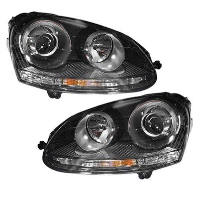 For 05-10 Jetta/06-09 GTI Xenon Headlight Headlamp Head Lamp w/o Bulb PAIR SET Foto 1 de 4