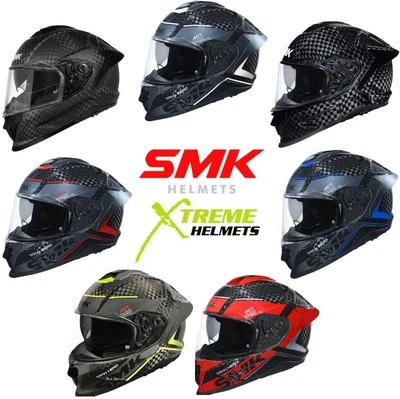 Casco de carbono SMK Titan cara completa carreras escudo interior Pinlock DOT ECE XS-2XL Foto 1 de 2