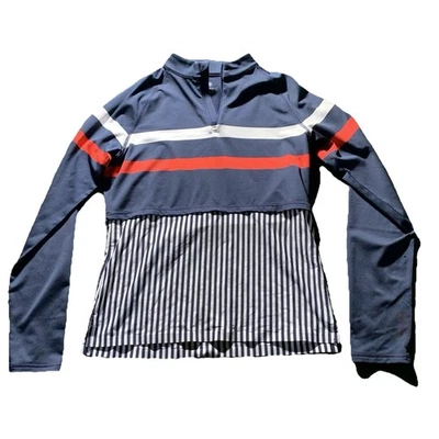 G/Fore Pullover Womens Small 1/4 Zip Red White Blue Striped Long Sleeve Active - Image 1 of 4